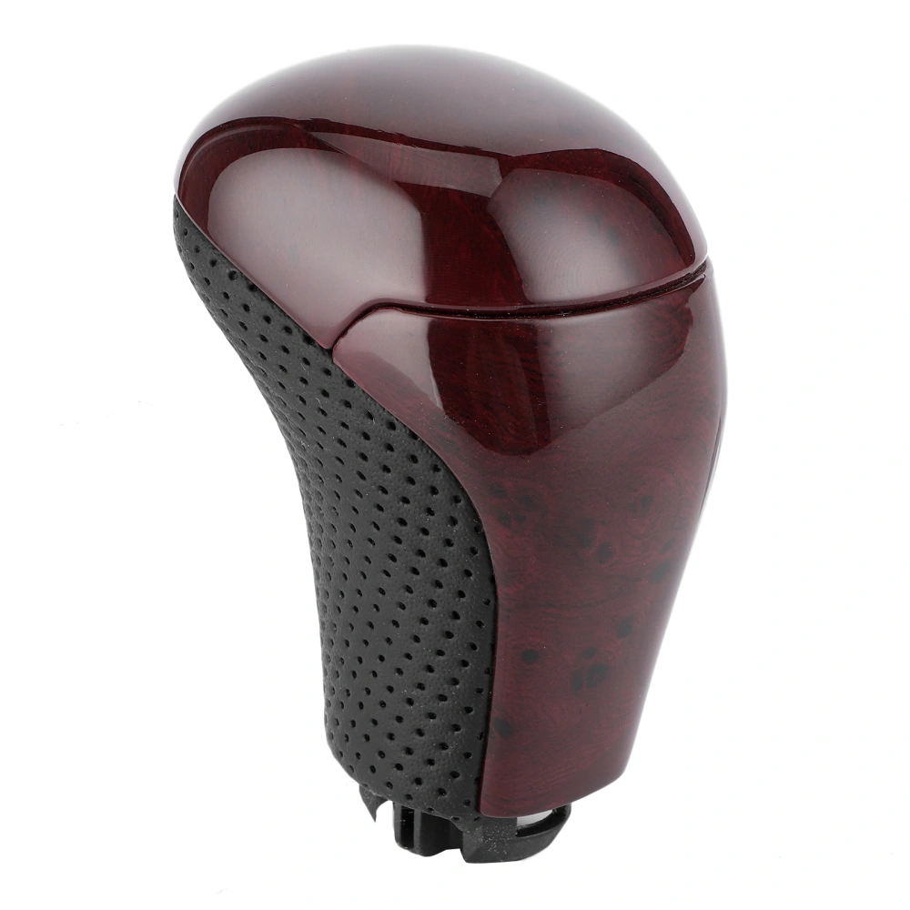 Gear Shifter Shift Knob T Shape Fit for PRADO 18‑19/HIGHLANDER 15‑19Matte Black Perforated Red Wood