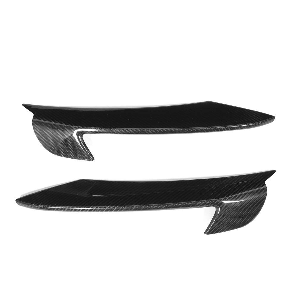 Front Light Bumper Dry Carbon Fiber Daytime Headlight Trim Cover for Ford Mustang 2018‑2020