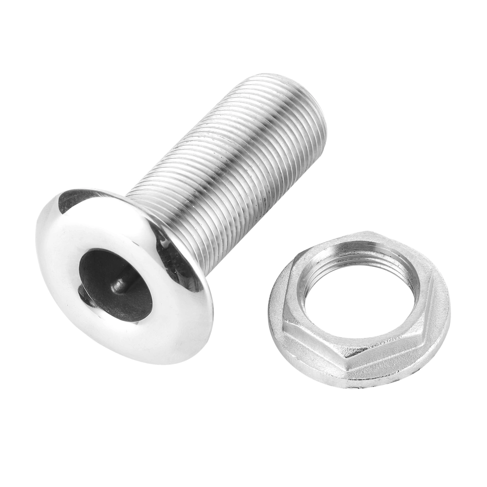 316 Stainless Steel Thru Hull Water Drain Hose Barb Hardware Fittings for Rowing Boats Yacht1/2in Inner Diameter for 2in Boat Hose