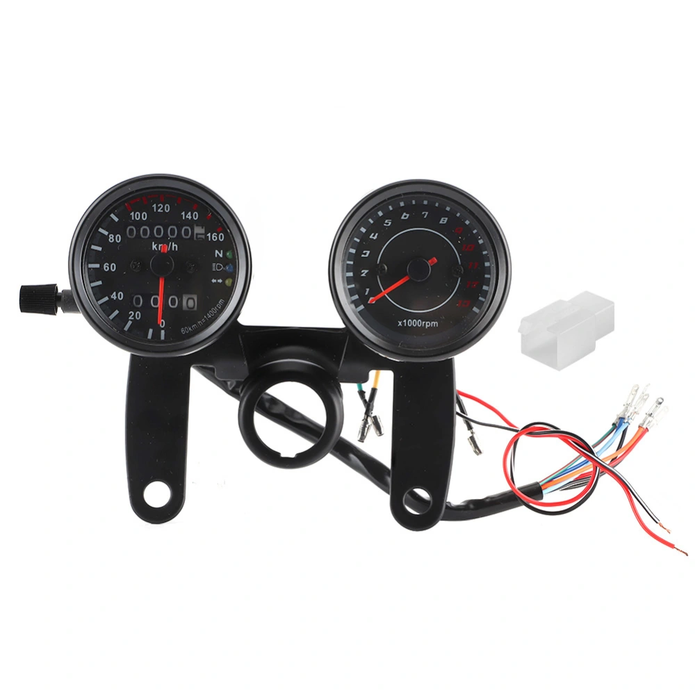 Universal Motorcycle LED Odometer Meter Tachometer Gauge Speedometer Instrument 12V