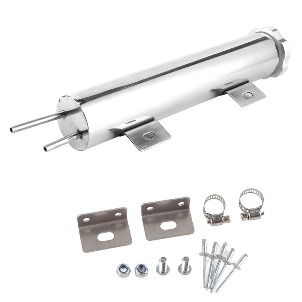 2x10in Overflow Tank Can Polished Stainless Steel Coolant Radiator 14oz Fit for Ford Engine