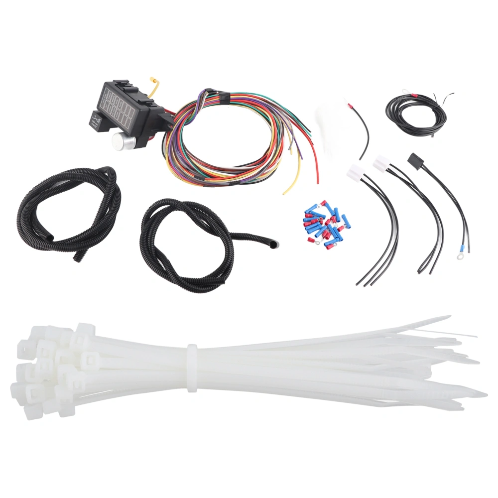 Universal Fuse Wire Harness Kit 8 Circuit Wiring Supplies Fit for Muscle Car Hot Rod Street Rat