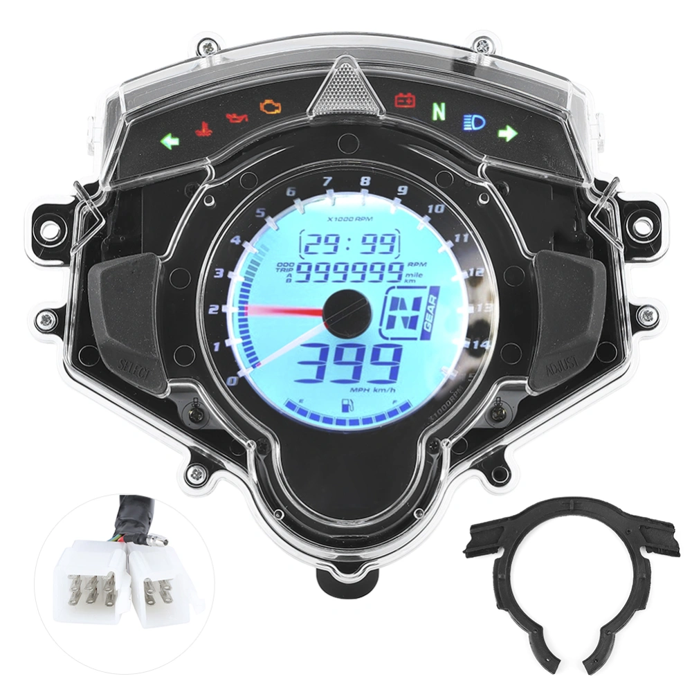 Multifunction Motorcycle Instrument 15000RPM 7 Colors LCD Digital Speedometer Tachometer Fit for Yamaha LC135