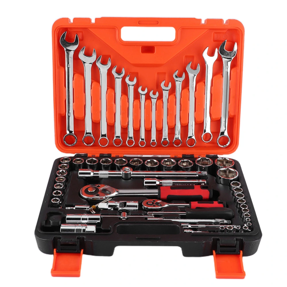 61Pcs/Set Socket Kit Ratchet Wrench Sleeve Combination Auto Repair Hardware Tool