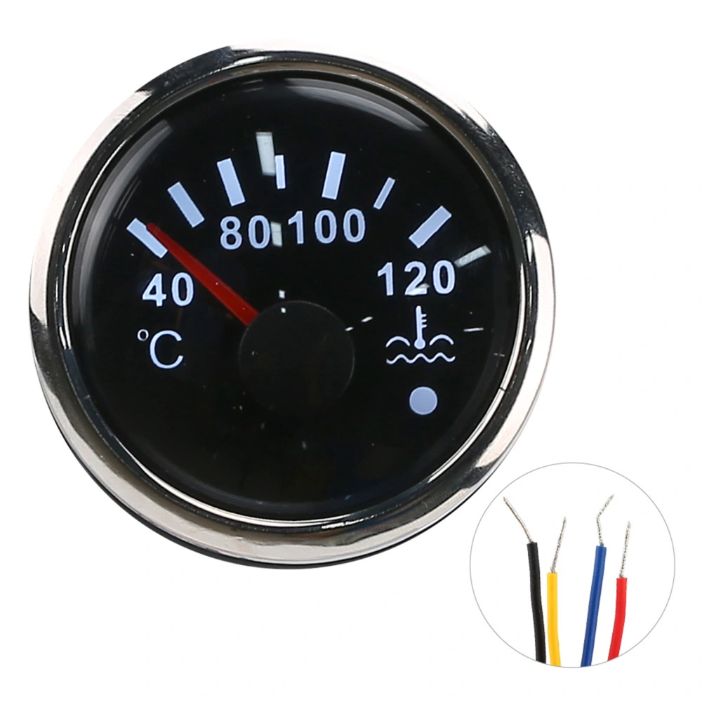 2in Cooling Water Temperature Gauge 40‑120℃ Smart Alarm IP67 Waterproof 12V/24V 0‑190ohm Sensor