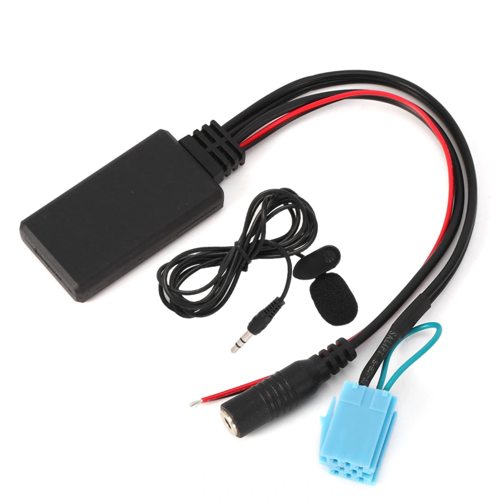 8Pin Bluetooth AUX IN Cable Adapter with Microphone Handsfree Calling Fit for Smart Fortwo 450