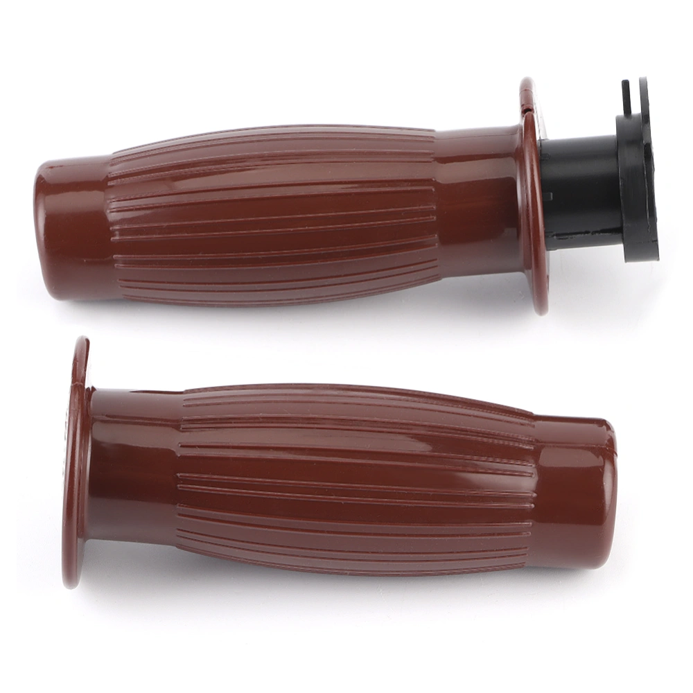 2pcs 7/8in Retro Rubber Throttle Handlebar Non-Slip Handle Grip Universal Motorcycle Accessory(Brown )