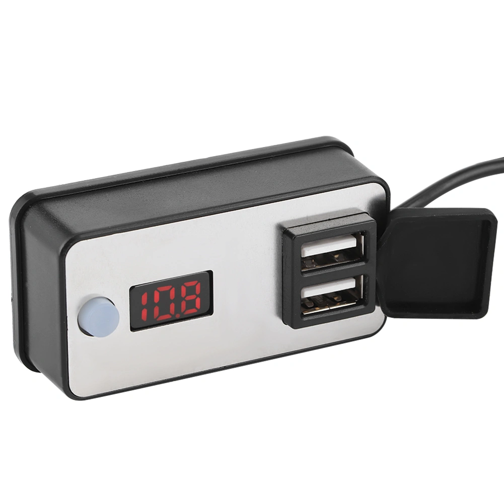 12V Motorcycle Dual USB Charger Digital Display Universal Waterproof Power Supply for Phone Tablets GPS