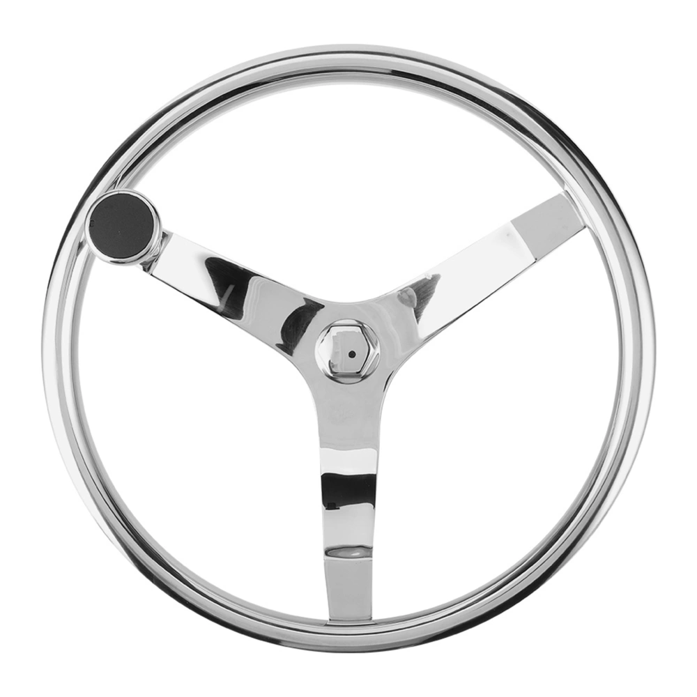 13‑1/2in 25 Degree Steering Wheel 3 Spoke with 5/8in Nut Knob Marine Boat Accessories