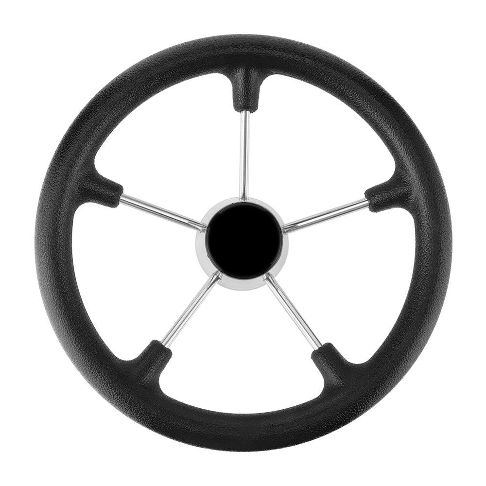 13-1/2 inches Boat Stainless Steel 5 Spokes Steering Wheel with Black Foam Grip