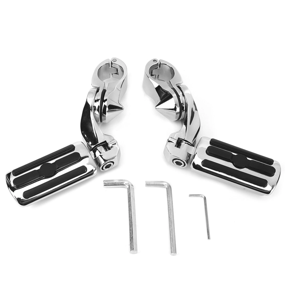 Pair LeftRight Adjustable Short Foot Peg Bracket with Pedal Silver Black Fit for Ultra Classic FLHTCU 1984-2019