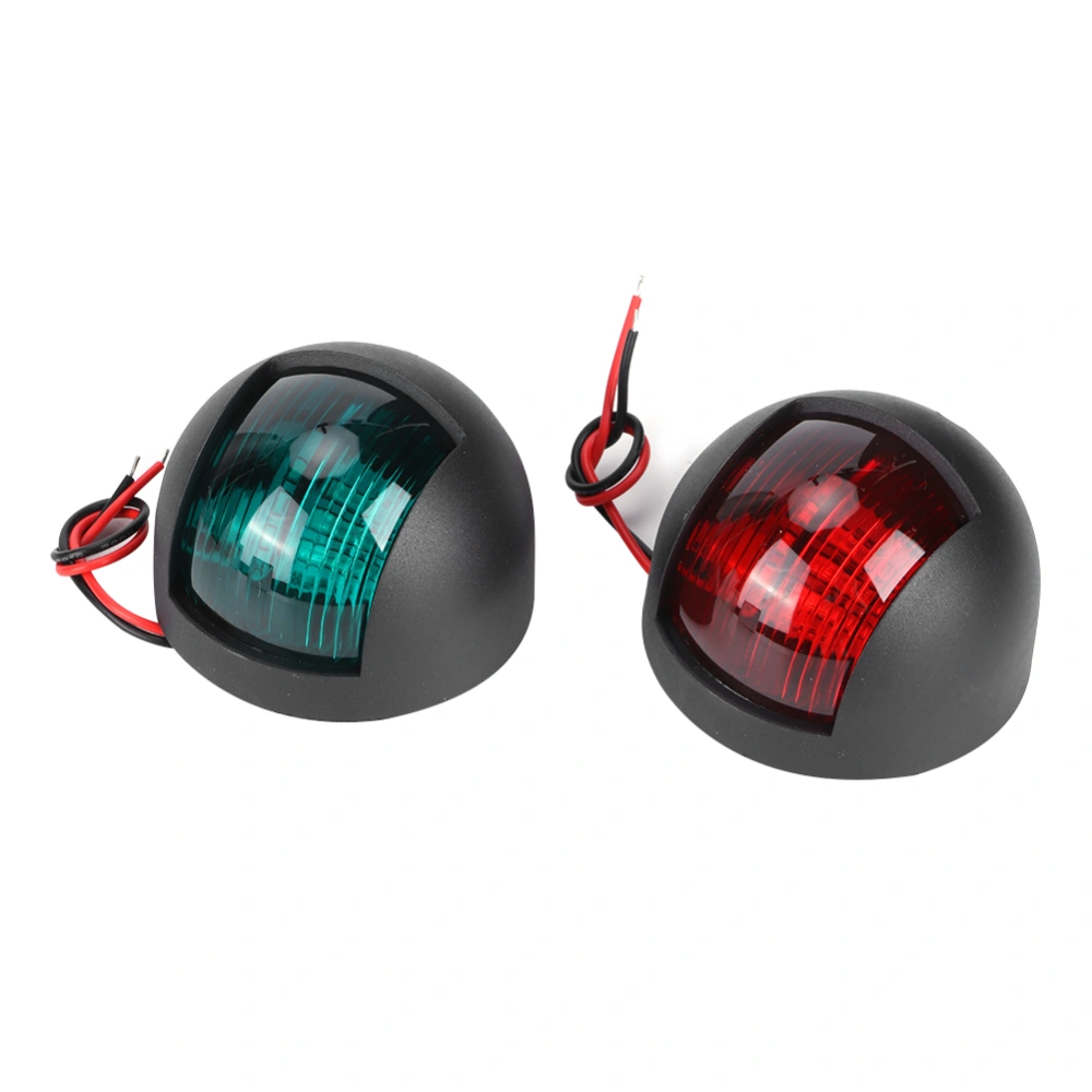 12V Round LED Navigation Light Waterproof Starboards Port Lamp for Marine Boat Yacht Black Housing RedGreen