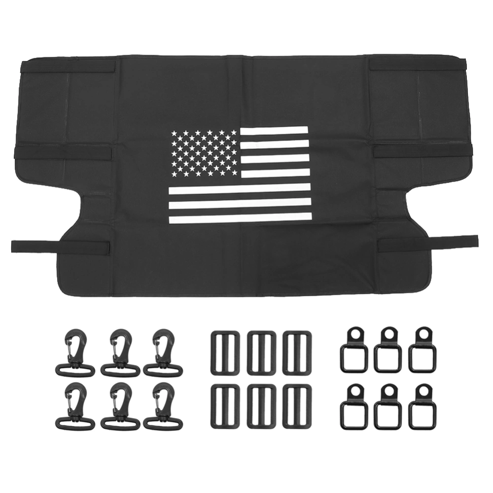 Cargo Board Cover the Stars and the Stripes Pattern Fits for Jeep Wrangler Top ON/Topless Model