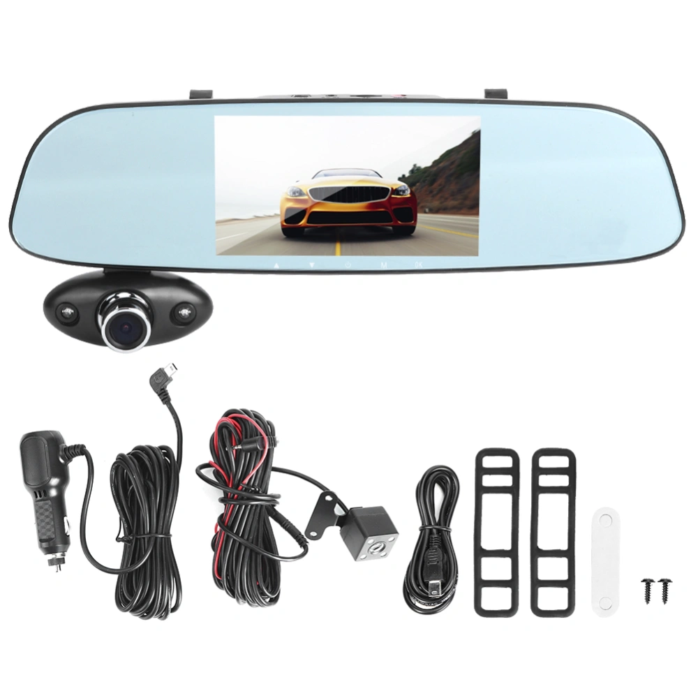 1080P HD Car Rearview Mirror DVD Camera Driving Recorder 170° Wide Angle Lens Traffic Monitor