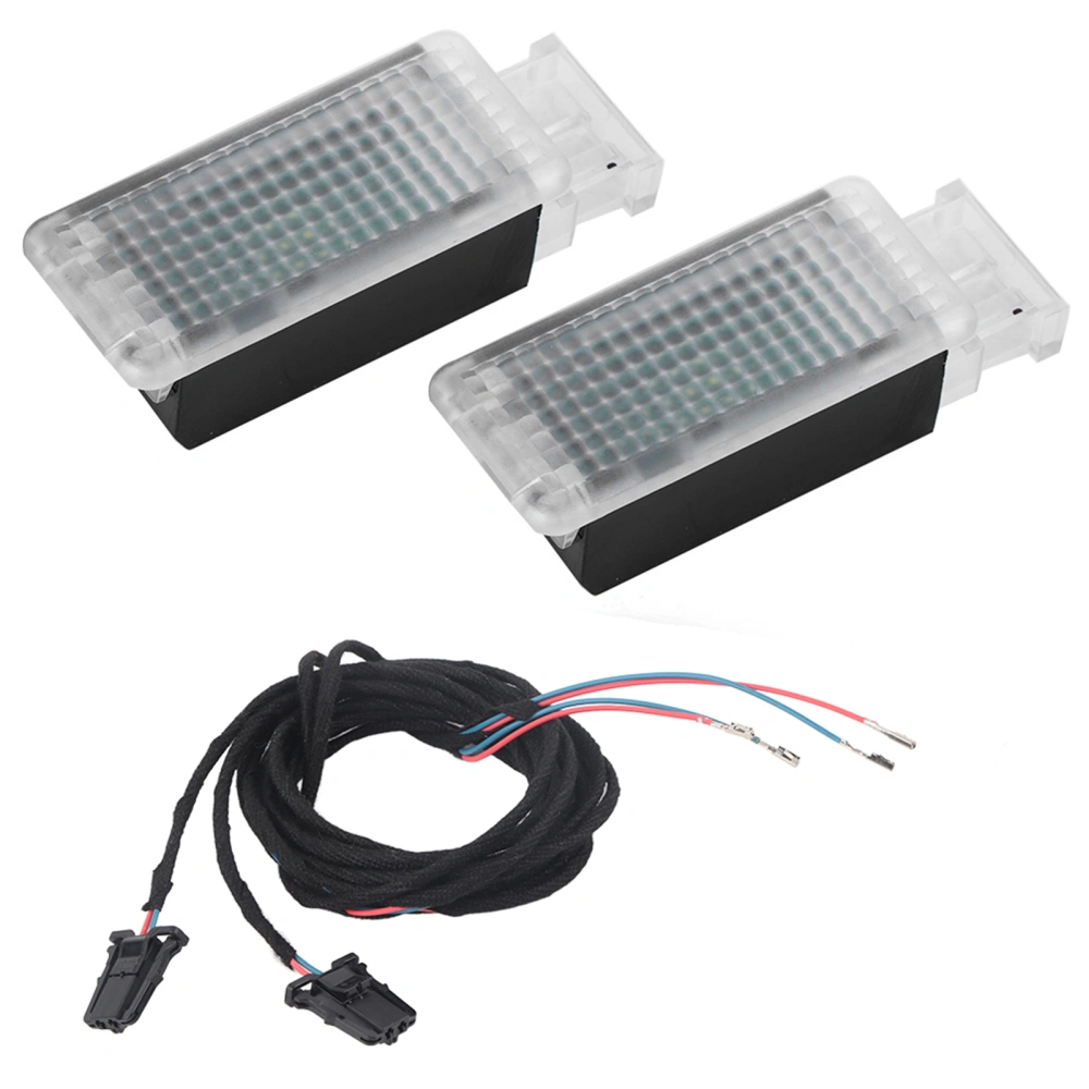 2Pcs LED Footwell Lights with Wiring Harness Fit for 5G MK6 MK7 B7 B8 5G0947409