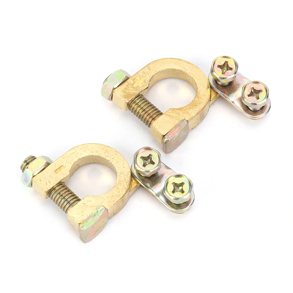 2pcs Car Battery Copper Terminal Pile Head Clamp Clips Connector Auto Accessories