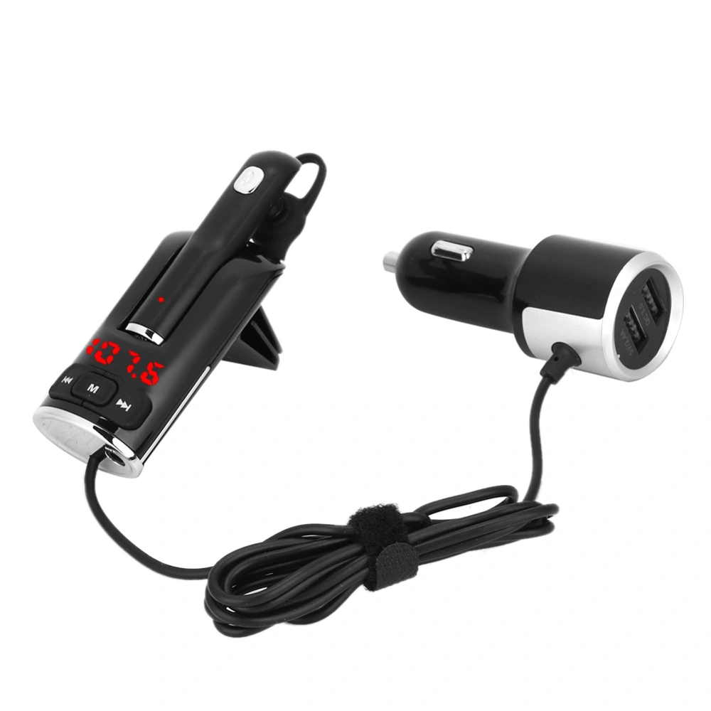 Car Bluetooth Radio FM Transmitter Adapter Mp3 Player Hands-Free Dual USB Charger