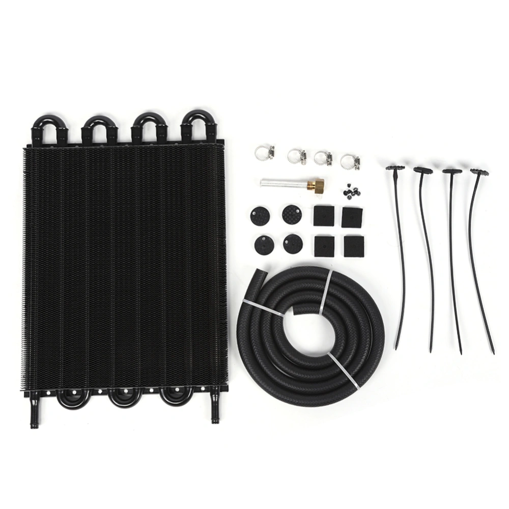 Universal Transmission Oil Cooler Radiator Auto Car Modified Parts8 Row Black