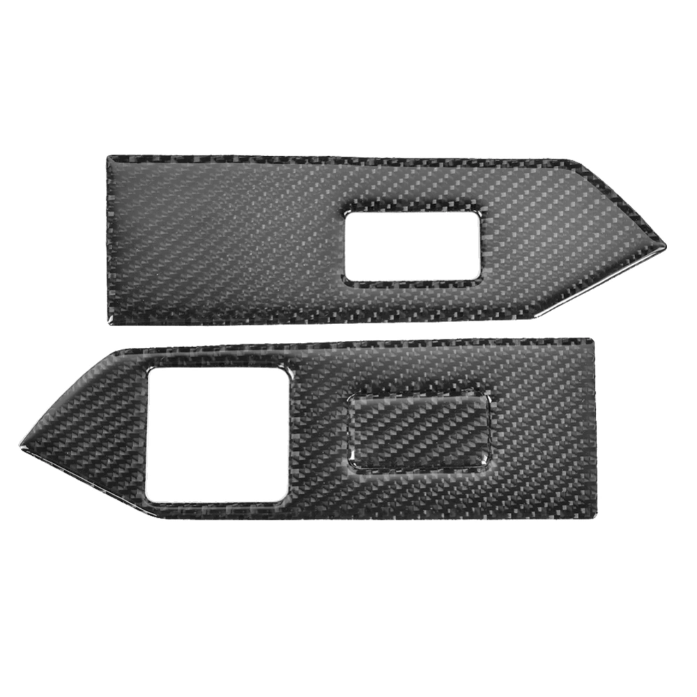 3pcs Carbon Fiber Car Window Lifter Panel Trim Cover Fits for Ford Mustang 2009-2013