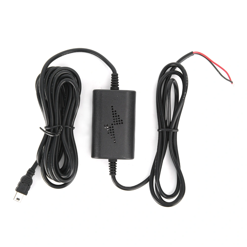 Dash Cam Hardwire Kit 12v 24V to 5V 2.5A Straight Mini USB Step Down Line for Parking Monitoring