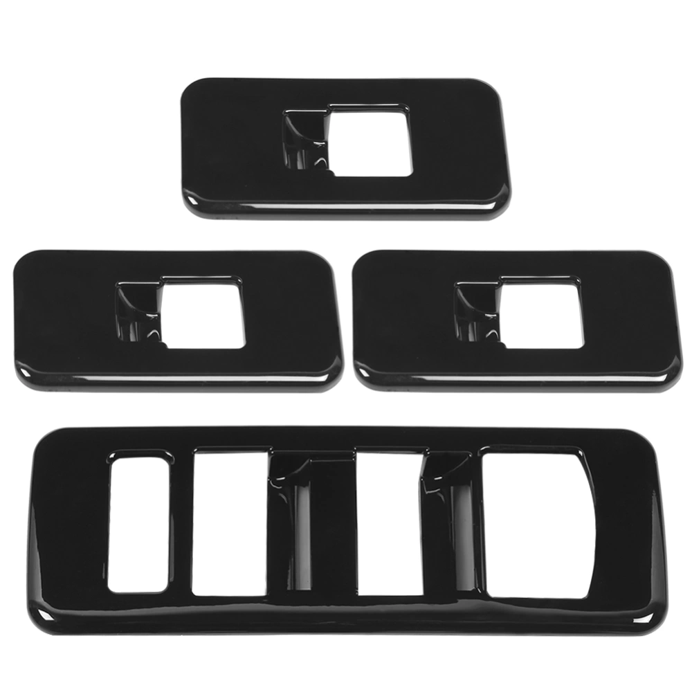 4pcs Window Switch Button Panel Cover Trim Piano Black Fits for Land Rover Discovery 5 2017-2020