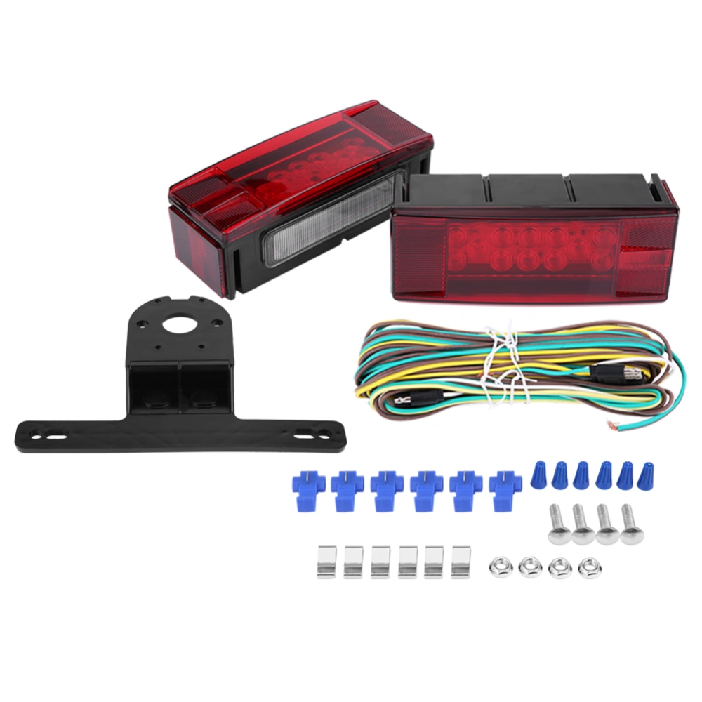 Left Right 12V LED Waterproof Red Rectangle Taillights Kit Over 80" for Car Trailer