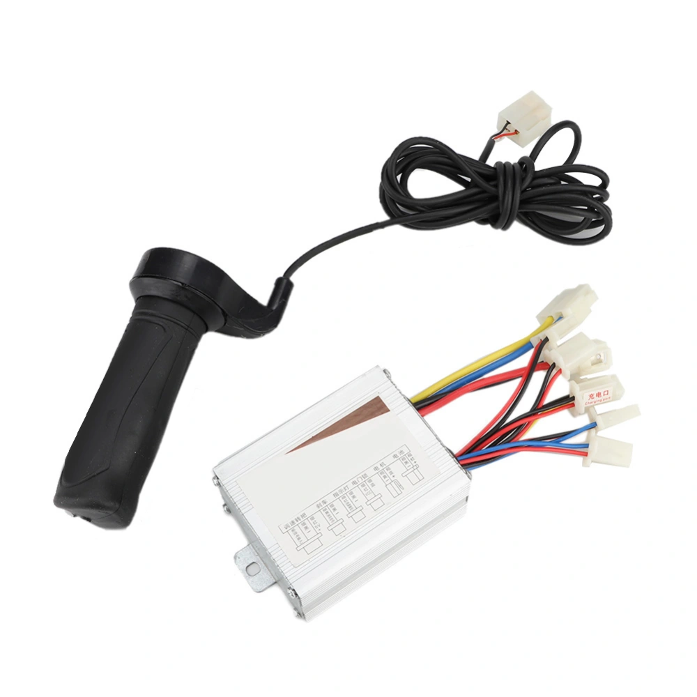 36V 500W Brush Controller and Throttle Handle Grip for Electric Scooters Bikes