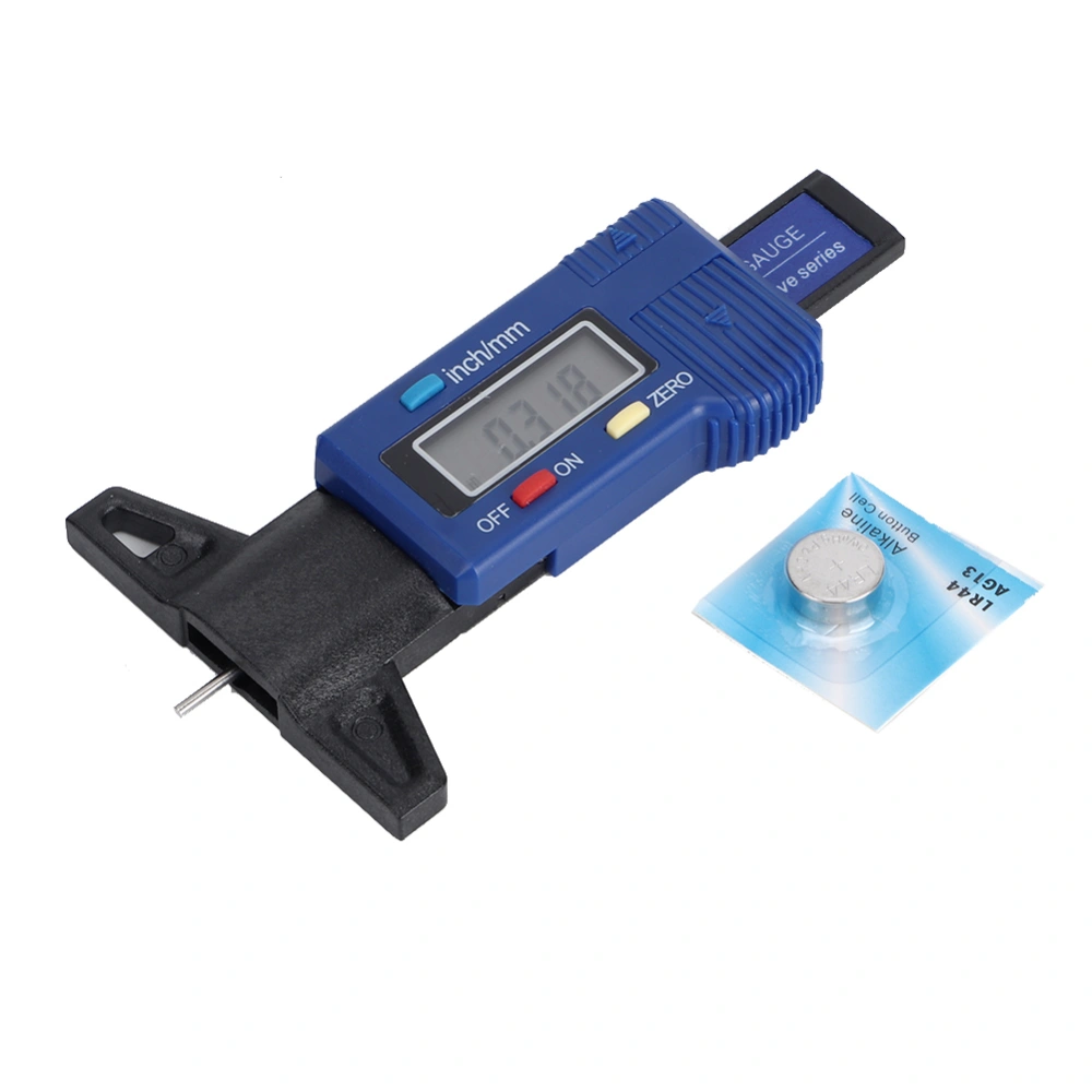 Wheel Thread Depth Gauge 0~25.4mm/1in Car Tyre Thread Depth Meter for Multiple PurposeBlue