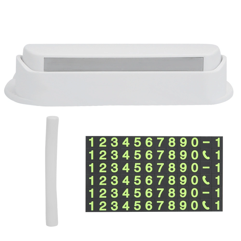 7-in-1 Car Luminous Parking Card Night Number Temporary Stop SignWhite