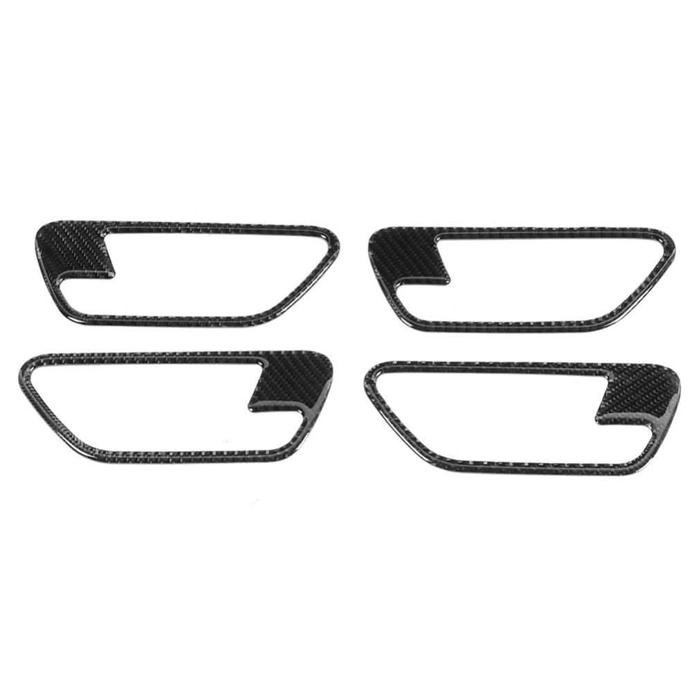 4pcs Left Hand Driving Carbon Fiber Interior Door Handle Cover Trim Fit for 3 Series F30 2013-2018