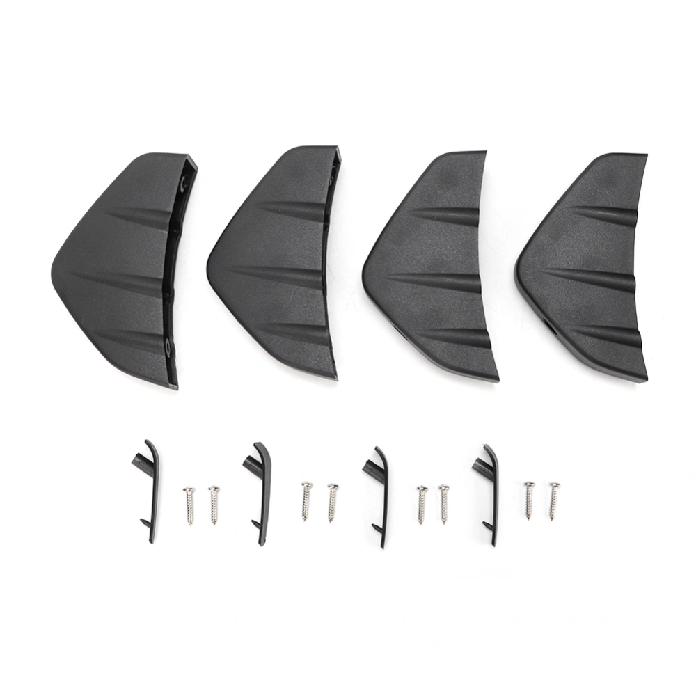 4pcs Car Rear Bumper Lip Spoiler Shark Fin Style Black Universal Parts