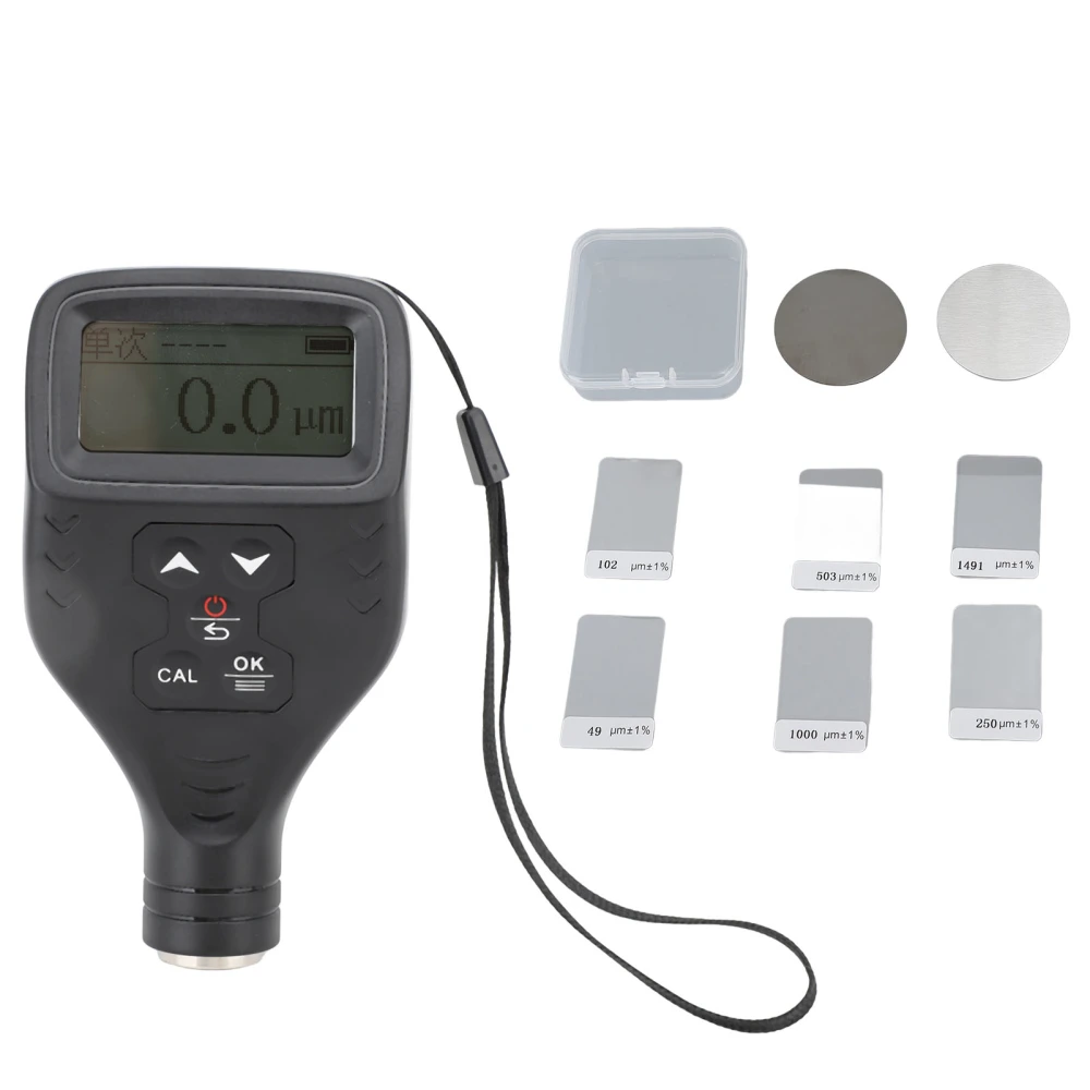 Coating Thickness Tester 0 to 1700um High Accuracy Easy to Read Fe NFe Paint Thickness Gauge for Cars