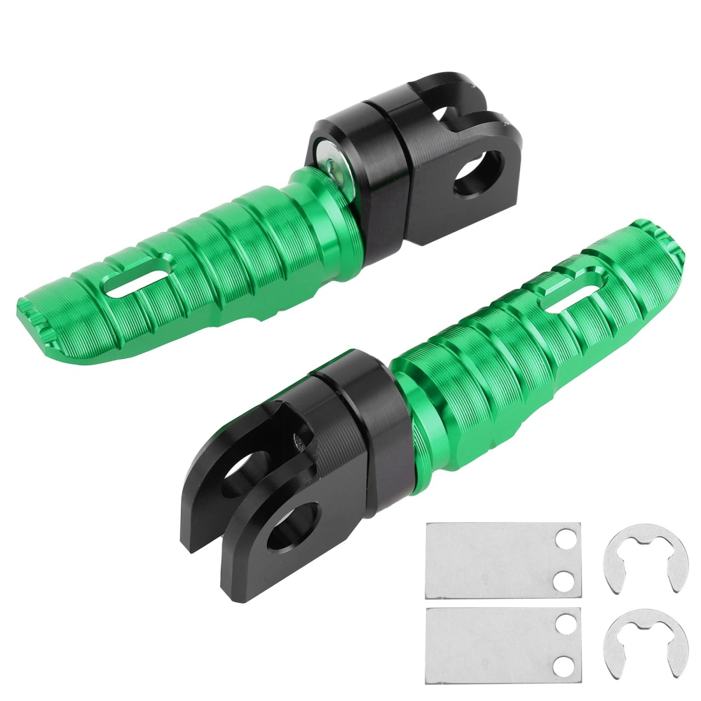 Pair of Front Foot Pegs Aluminum Alloy Pedals Fit for Kawasaki Ninja Z125 PRO Z250/SL Z400 Z900Green