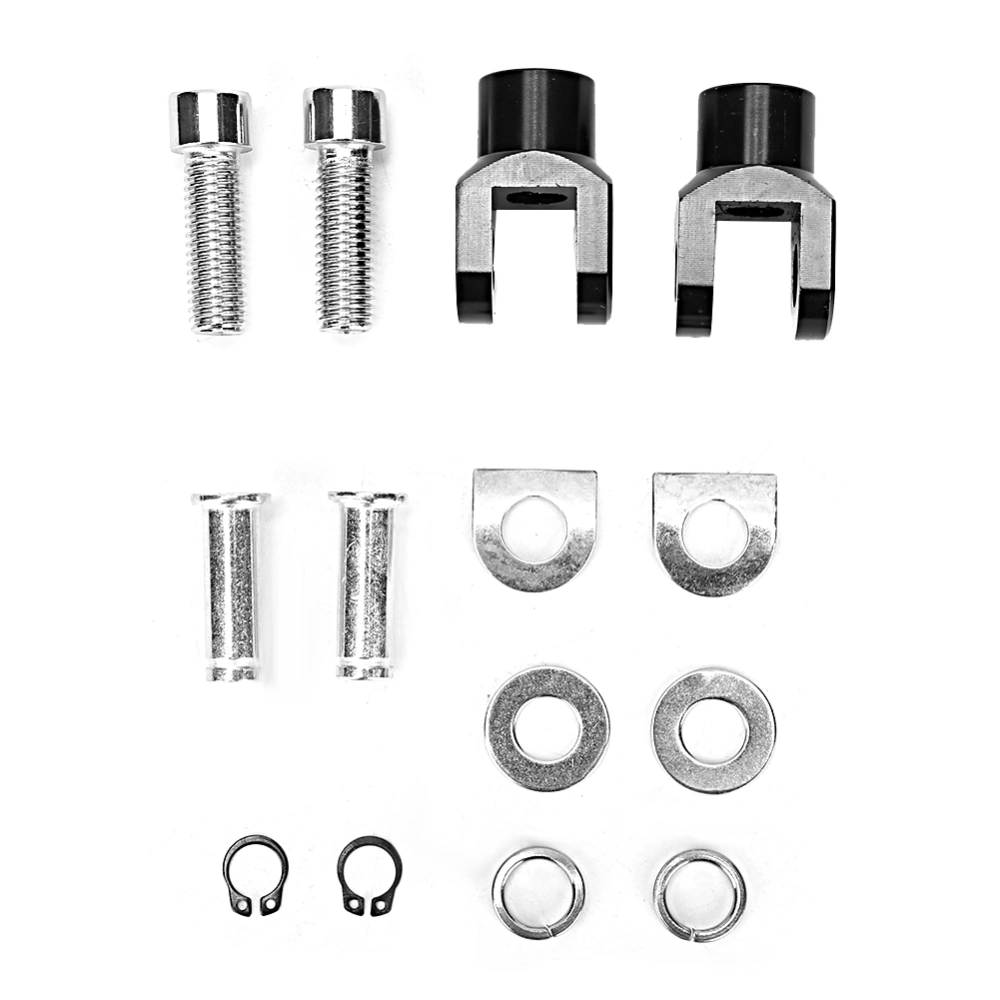 Black Aluminum 29mm/1.1in Motorcycle Footpegs Screw Nut Kit Pedal Mounting Accessory