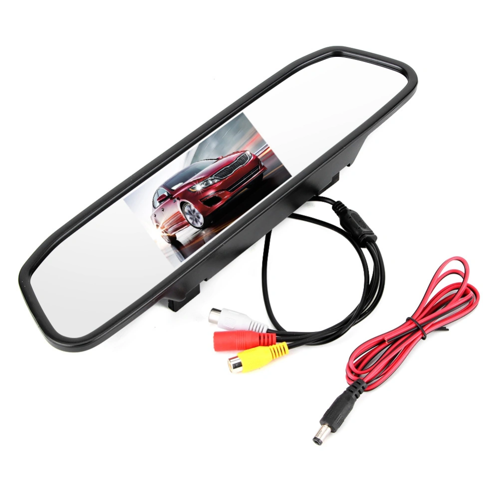 4.3in Car Rearview Mirror Monitor HD TFT LCD Screen 2 Channels Video Input