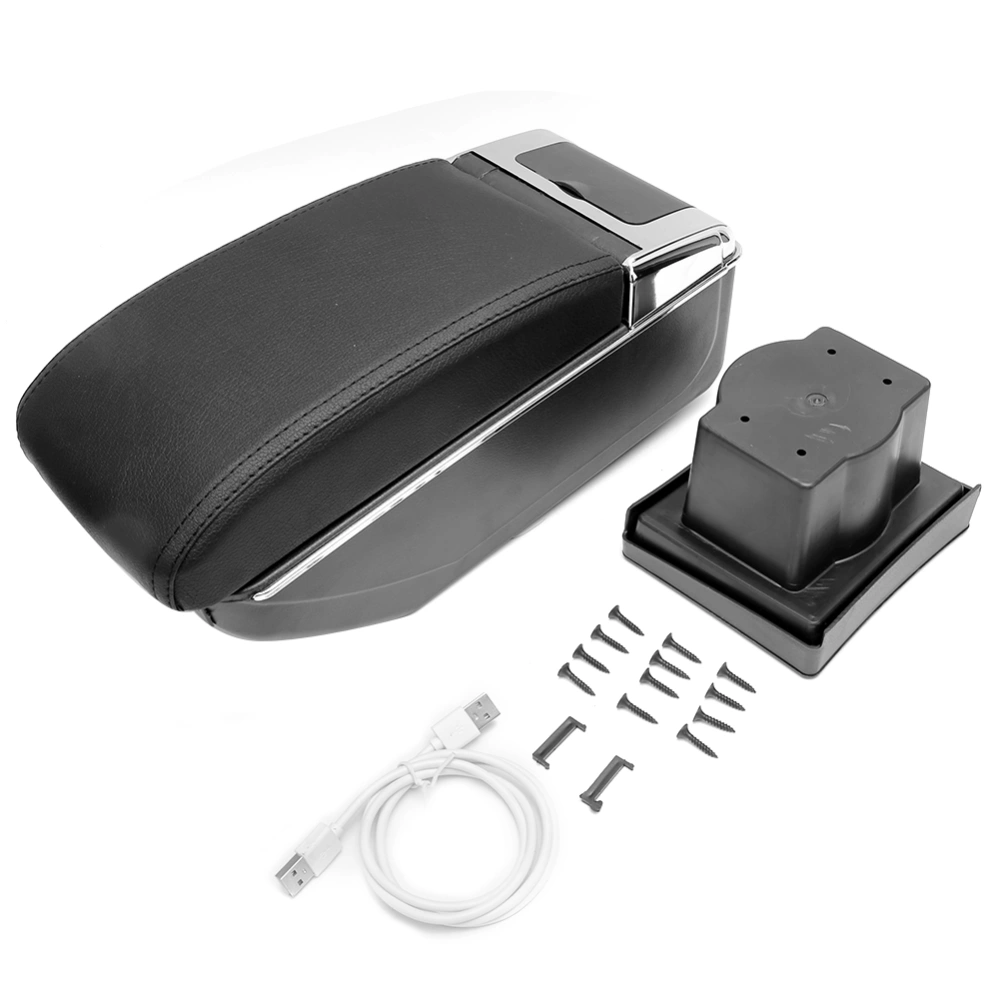 Black Armrest Center Storage Box Fits for Skoda Octavia A5 Car Interior Accessory