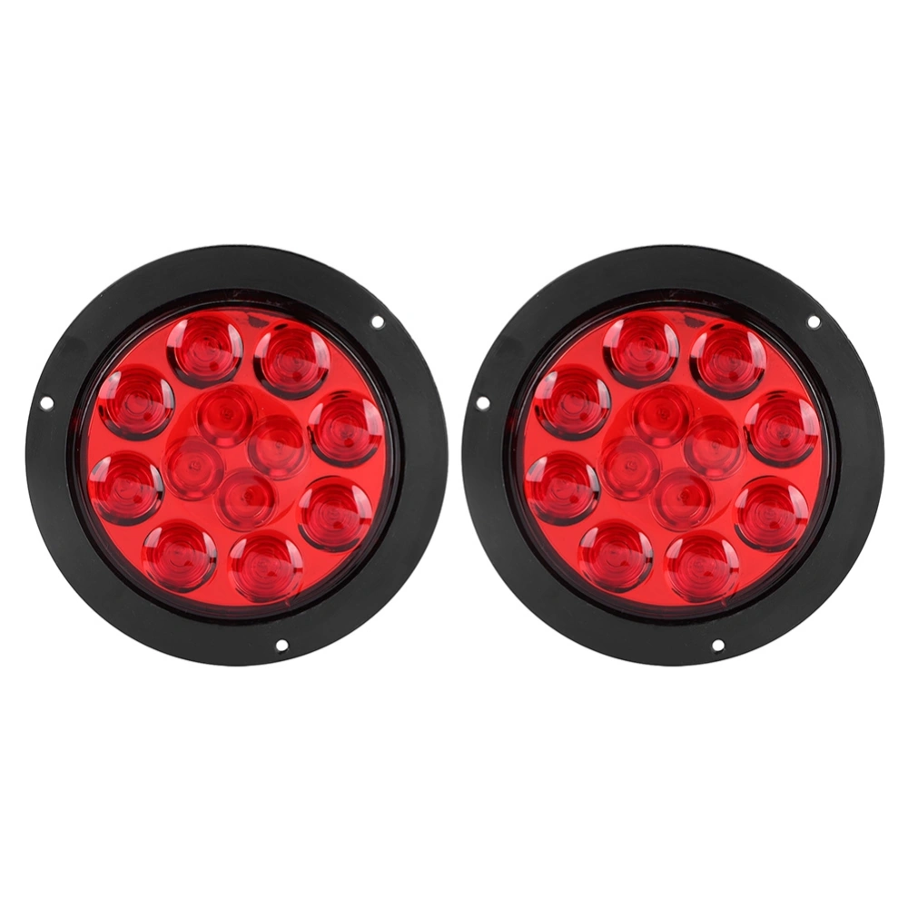 2pcs 4in 24V 12 LEDs IP65 Turn Signal Light Tail Fog Lamp For Truck TrailerRed