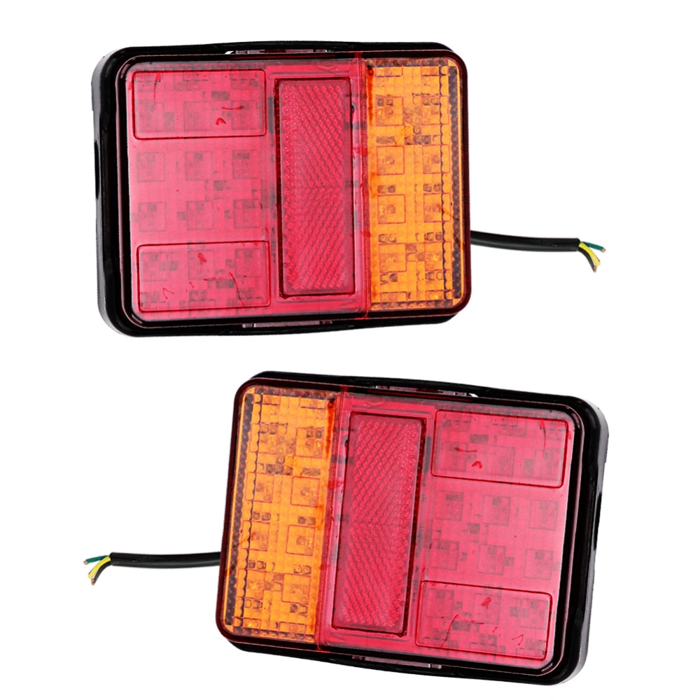 2pcs Trailer Truck Taillight Rear Light Square Indication Lamp 30LED Super Bright