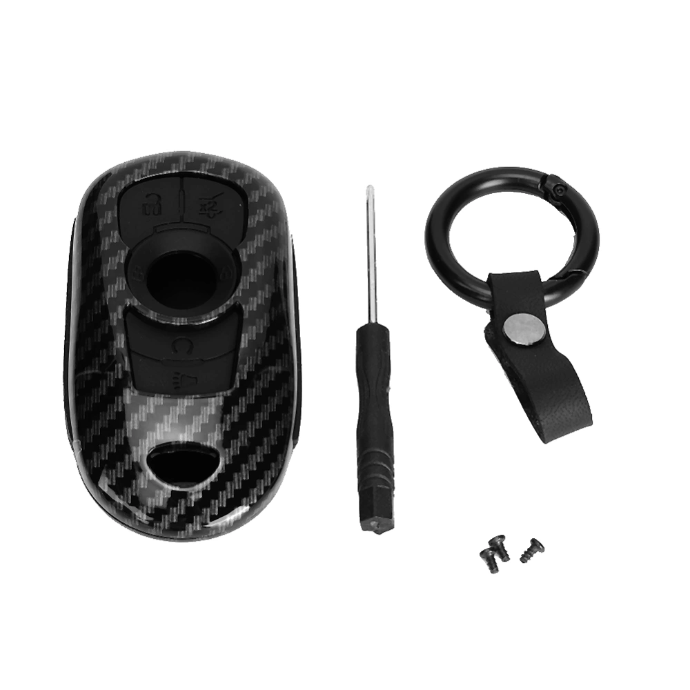 5-Button Carbon Fiber Remote Key Case Cover Accessory Fit for Buick Envision