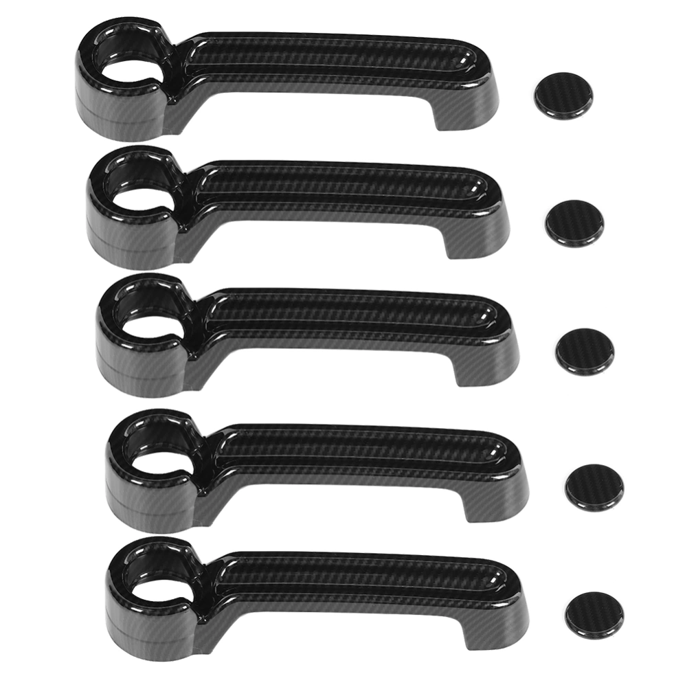 10pcs Carbon Fiber Style Exterior Door Handle Cover Trim Fits for Jeep Wrangler JK 07-17