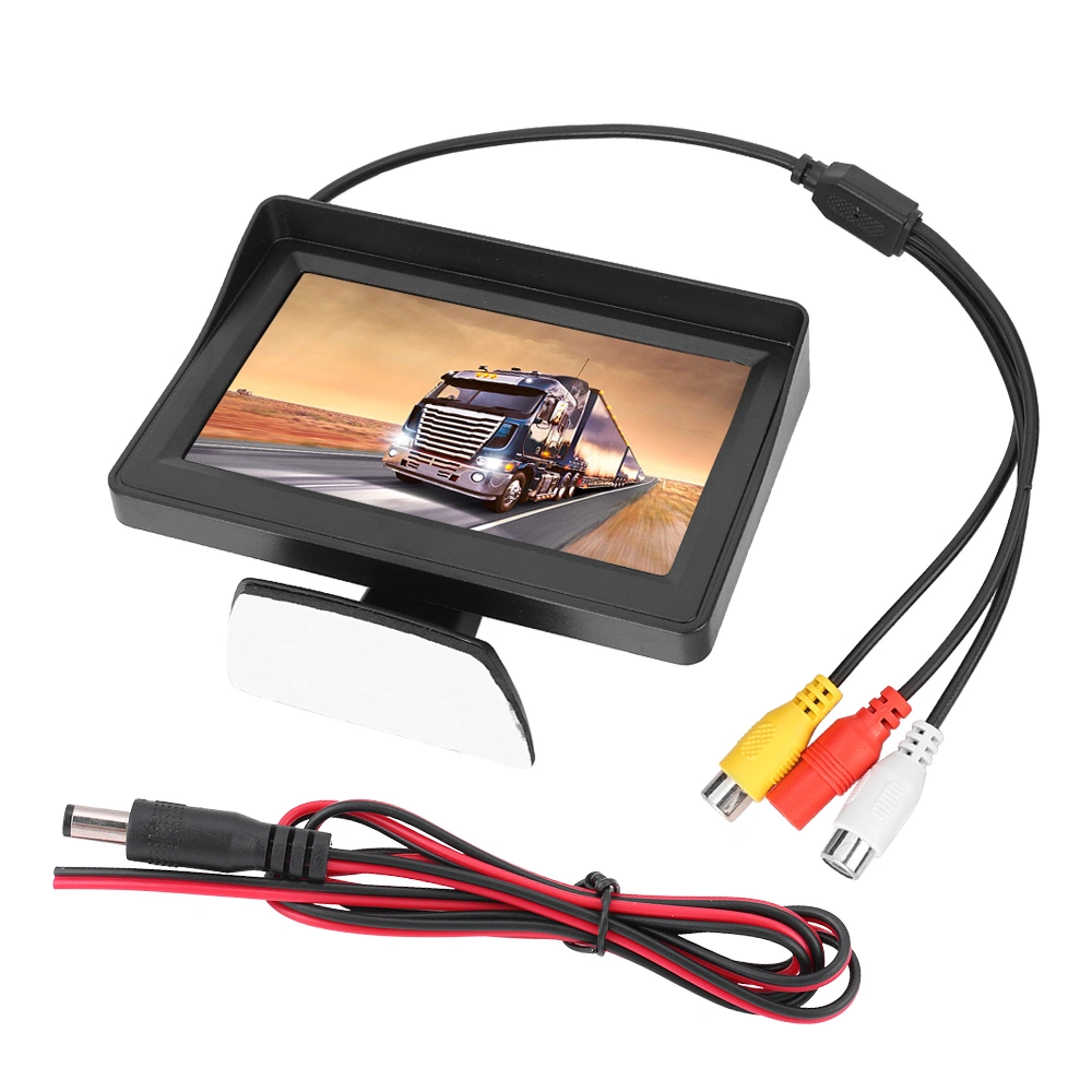 DC 9V 35V 3W 4.3in Ultra Thin 2-Way AV Input Car Monitor LCD Display for Backup Reverse Camera