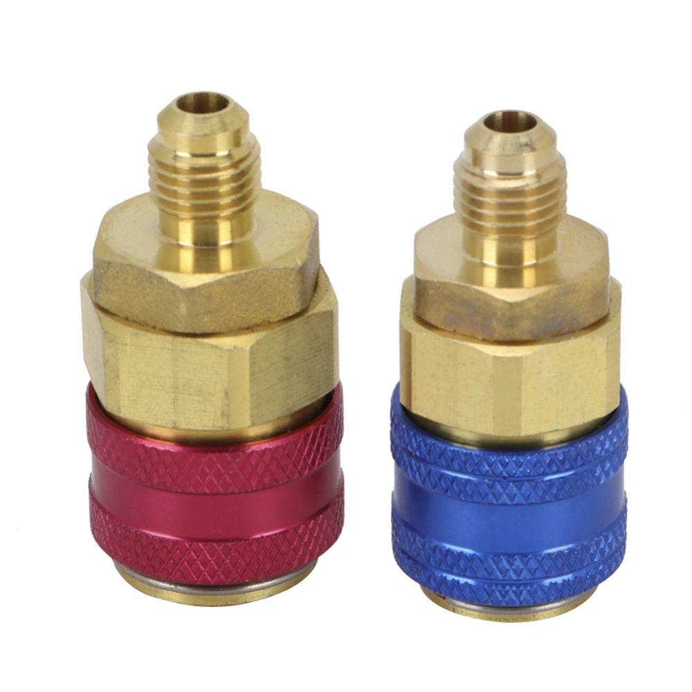 2Pcs Car Air Quick Coupler Connector for R134A High Low Red Blue Side