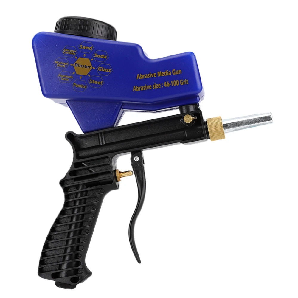 Portable Gravity Type Anti rust Pneumatic Sandblasting Gun Sand Blaster Remove Rust Spot Blue