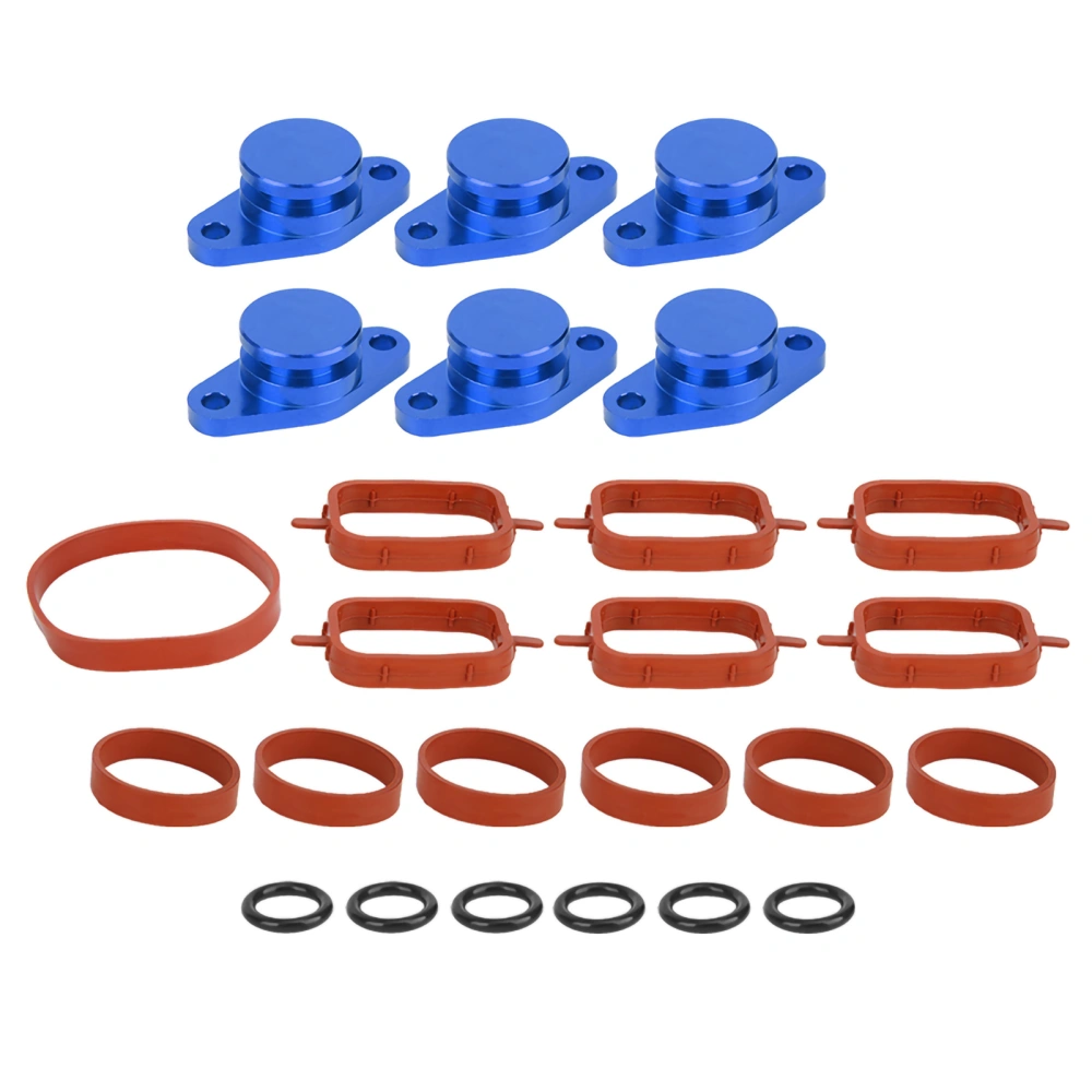 6x22mm Engine Swirl Flaps Delete Blanking Plugs with Rubber Gaskets Fit for M57/M57D25(Blue)