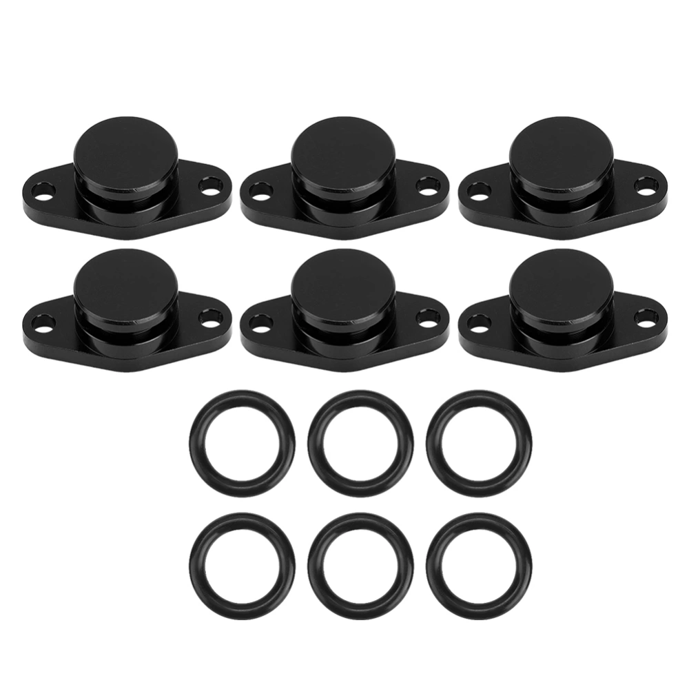 6x22mm Engine Swirl Flaps Delete Blanking Plugs with Rubber Gaskets Fit for M57/M57D25(Black)