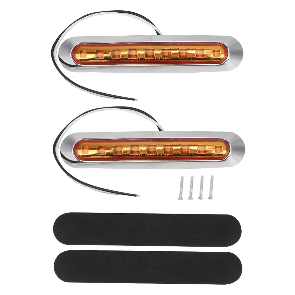 2 pcs 9 LED Side Marker Light Signal Turning Warning Lamp for Trailer Truck