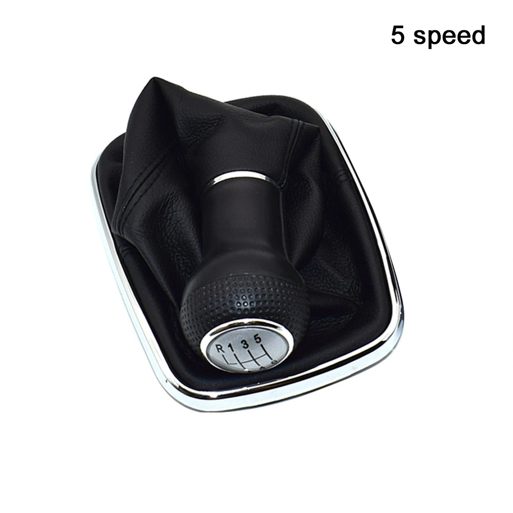 5 Speed Manual Knob Boot PU Leather Car Gear Shifter Knob Gaiter Stick Head Lever for Mk4 R32 1999‑2005 23mm