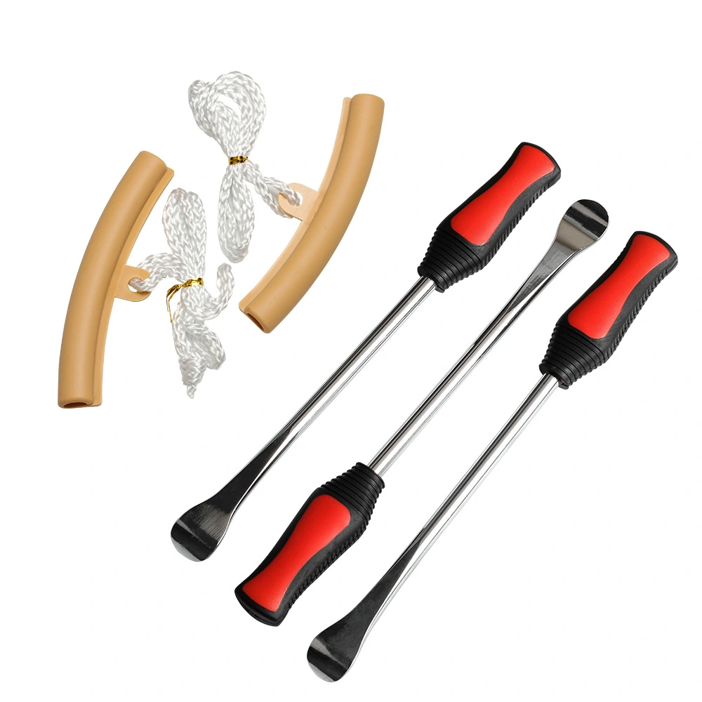 5pcs Tire Lever Spoon Tool Kit Steel Quick Installation 3pcs Tire Spoon Lever with 2 Beige Rim Protector