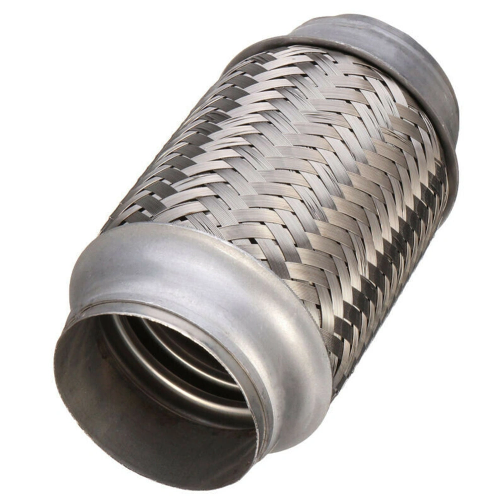 Exhaust Pipe Stainless Steel Double Braid Exhaust Tube Easy Installation Car Exhaust Pipe for Pollution Noise Reduction