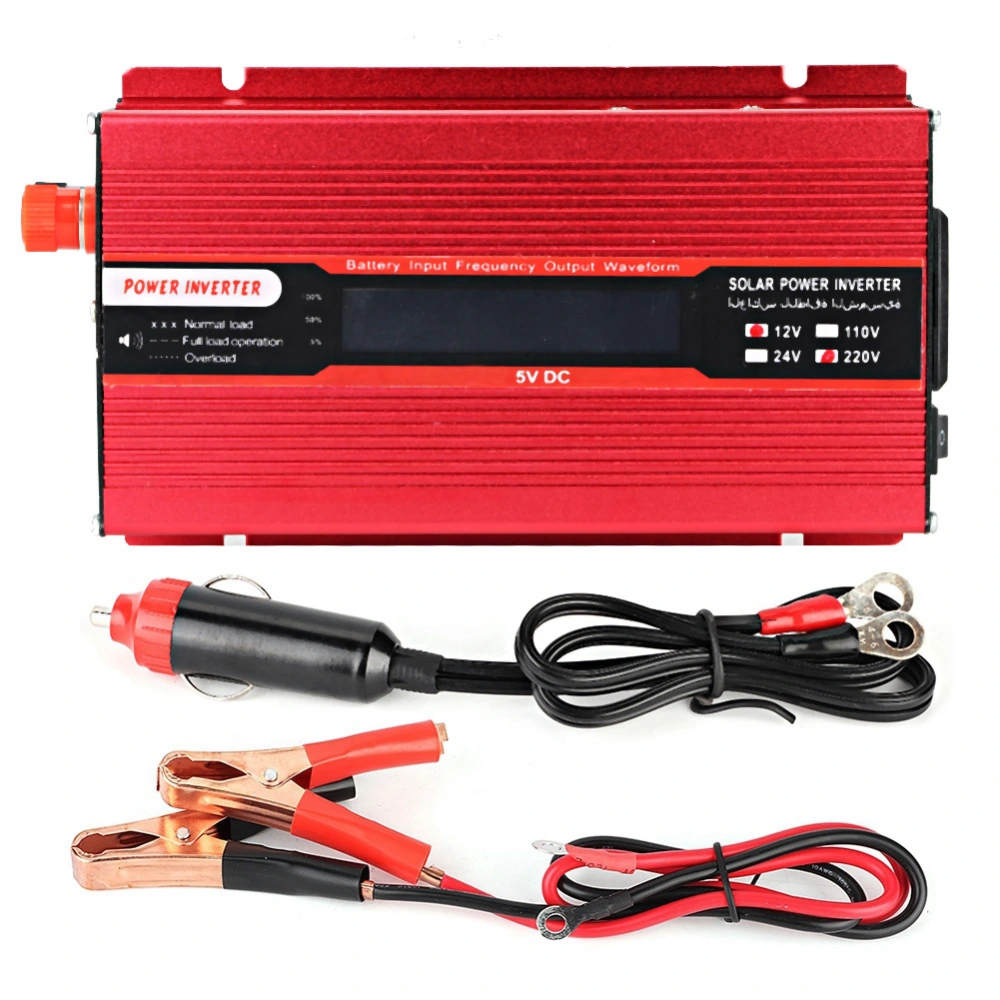 1000W USB LCD Screen Car Power Inverter Converter Charger Modified Sine Wave DC12V to 220V